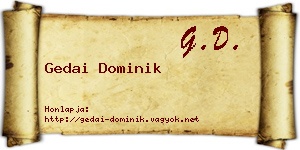 Gedai Dominik névjegykártya